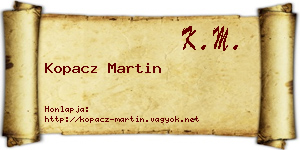 Kopacz Martin névjegykártya