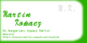 martin kopacz business card